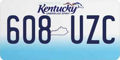 KY license plate 608UZC