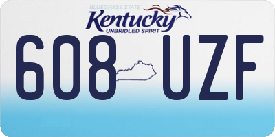 KY license plate 608UZF