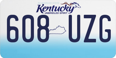 KY license plate 608UZG