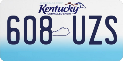 KY license plate 608UZS