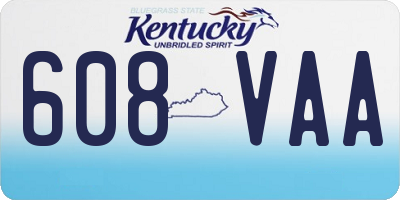 KY license plate 608VAA