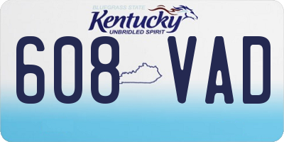 KY license plate 608VAD