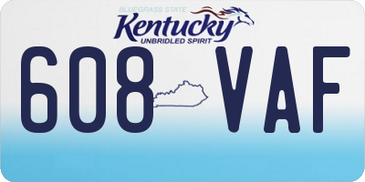KY license plate 608VAF