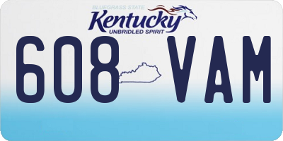 KY license plate 608VAM