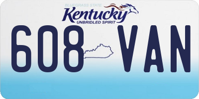 KY license plate 608VAN