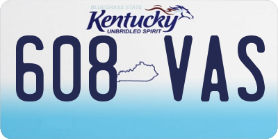 KY license plate 608VAS