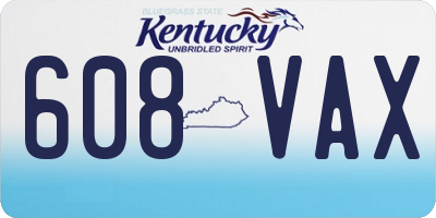 KY license plate 608VAX