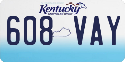 KY license plate 608VAY