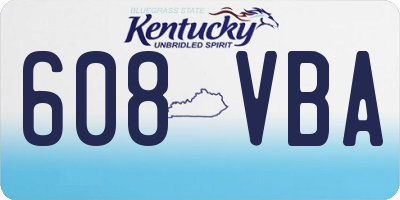 KY license plate 608VBA