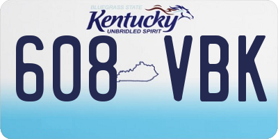 KY license plate 608VBK