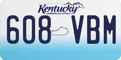 KY license plate 608VBM