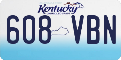 KY license plate 608VBN