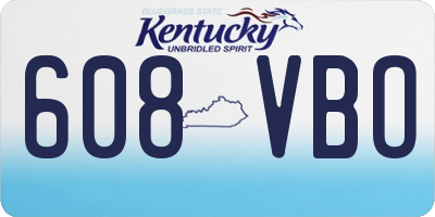 KY license plate 608VBO