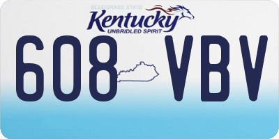 KY license plate 608VBV