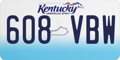 KY license plate 608VBW
