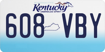 KY license plate 608VBY