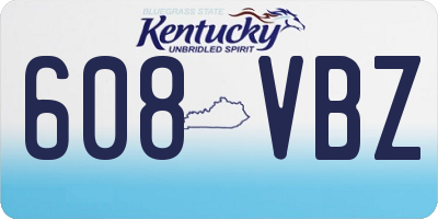 KY license plate 608VBZ