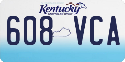 KY license plate 608VCA