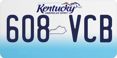 KY license plate 608VCB