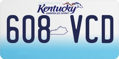 KY license plate 608VCD