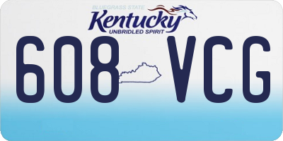 KY license plate 608VCG