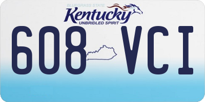 KY license plate 608VCI