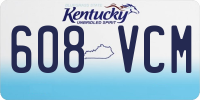 KY license plate 608VCM