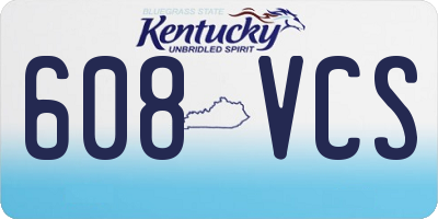 KY license plate 608VCS