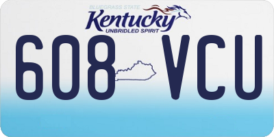 KY license plate 608VCU