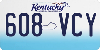 KY license plate 608VCY