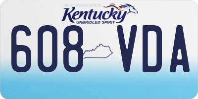 KY license plate 608VDA