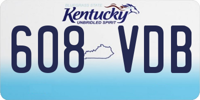 KY license plate 608VDB