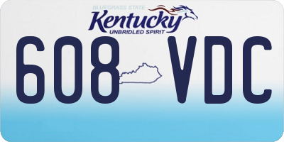 KY license plate 608VDC