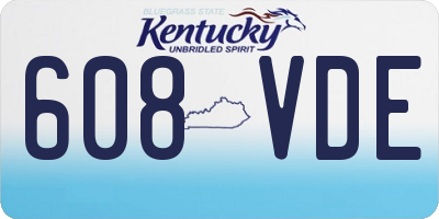 KY license plate 608VDE