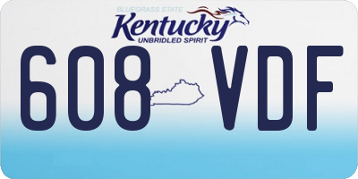 KY license plate 608VDF