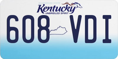KY license plate 608VDI