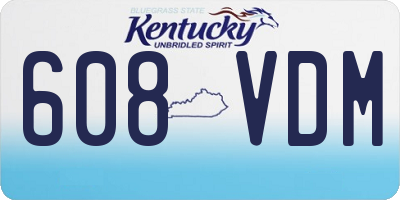 KY license plate 608VDM