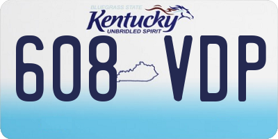 KY license plate 608VDP