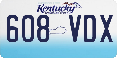 KY license plate 608VDX