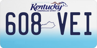 KY license plate 608VEI