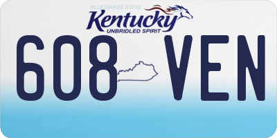 KY license plate 608VEN