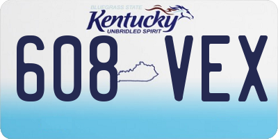 KY license plate 608VEX
