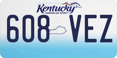 KY license plate 608VEZ