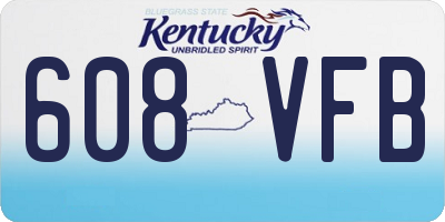 KY license plate 608VFB