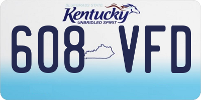 KY license plate 608VFD