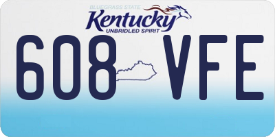 KY license plate 608VFE