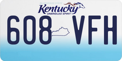 KY license plate 608VFH