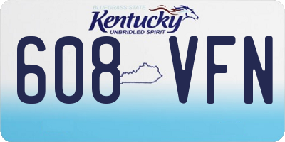 KY license plate 608VFN