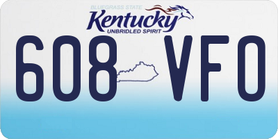KY license plate 608VFO