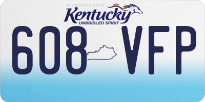 KY license plate 608VFP